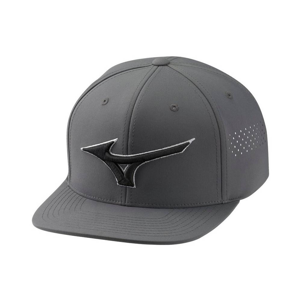 Mens Mizuno Tour Flat Snapback Hat Dark Grey Philippines (XYVIJO291)